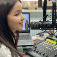 Female radio broadcaster Female radio broadcaster